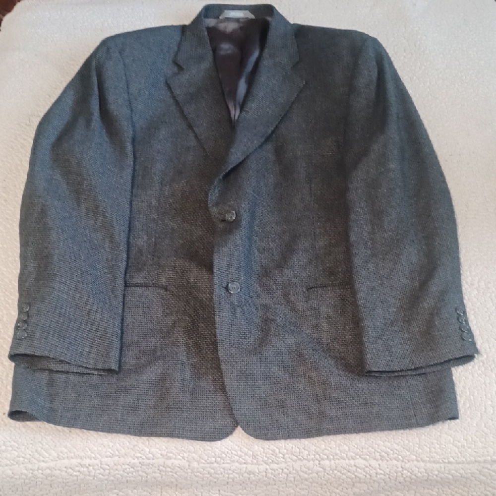 Vintage Haggar Made in USA Wool Blend Suit Jacket - 48R - Grey